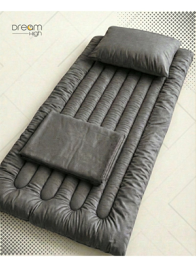 High Comfortable Sleeping Mattress with Bed Sheet and Pillow Cover - Black