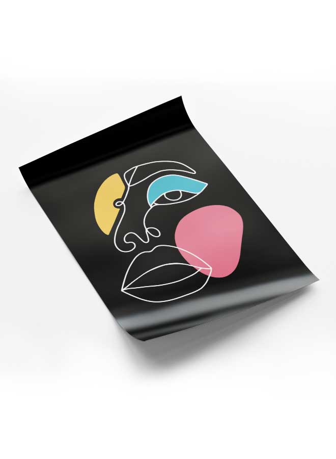 LOWHA Poster Painting Art With Four Separate Pieces Of Double-Sided Stickers Dark Color Design For Home Bedroom Living Room And Office Decor - Image 1