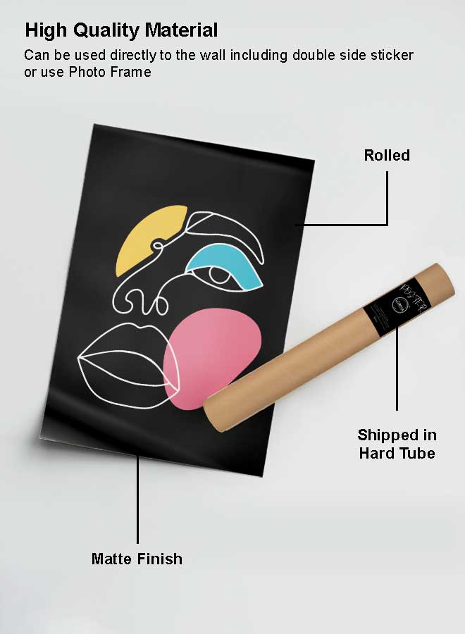 LOWHA Poster Painting Art With Four Separate Pieces Of Double-Sided Stickers Dark Color Design For Home Bedroom Living Room And Office Decor - Image 2