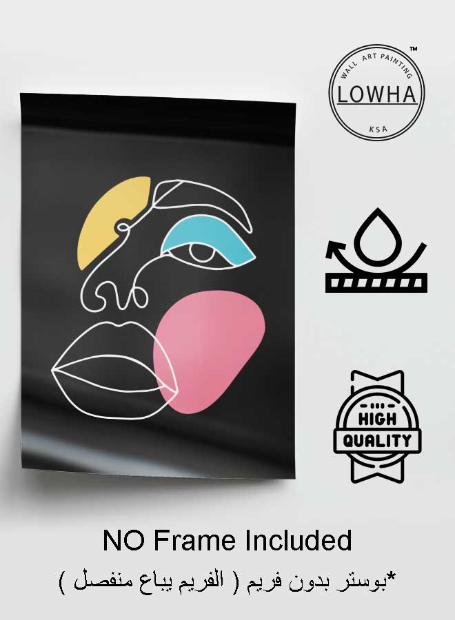 LOWHA Poster Painting Art With Four Separate Pieces Of Double-Sided Stickers Dark Color Design For Home Bedroom Living Room And Office Decor - Image 3
