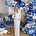 LANGASQUE Blue White Silver Balloon Garland Arch Kit 140Pcs Navy Light Metallic Blue Silver White Confetti Balloons With Stars for Birthday Wedding Birdal Shower Graduation Fathers Day Party Decorations - Image 4