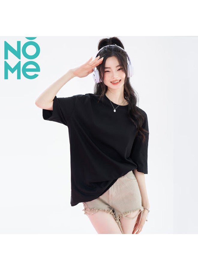 Nome Women's Short Sleeve New Loose Long Wide Hem T-shirt Black 2XL - Image 4