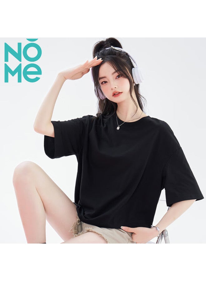 Nome Women's Short Sleeve New Loose Long Wide Hem T-shirt Black 2XL - Image 2
