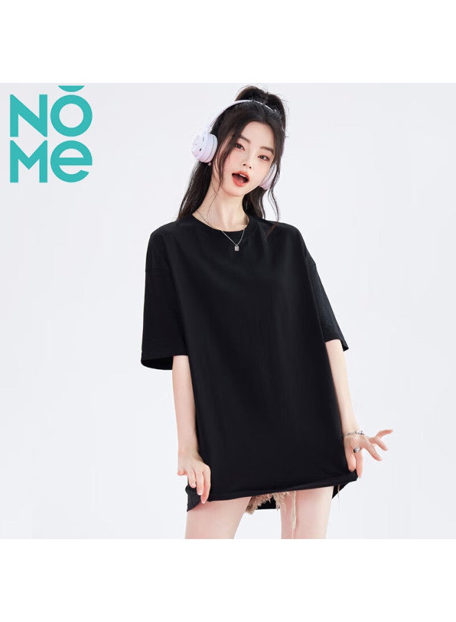 Nome Women's Short Sleeve New Loose Long Wide Hem T-shirt Black 2XL - Image 3