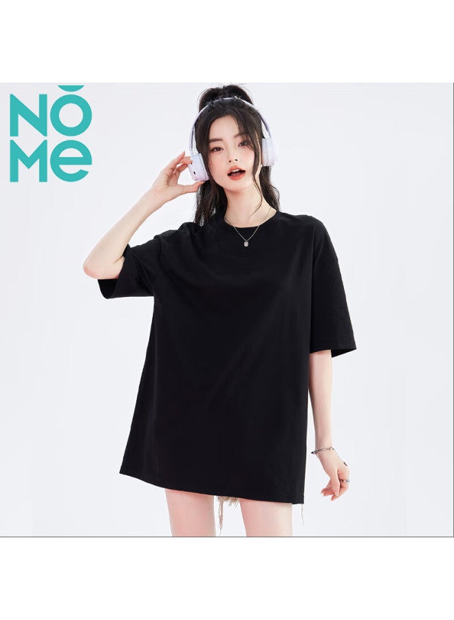 Nome Women's Short Sleeve New Loose Long Wide Hem T-shirt Black 2XL - Image 1