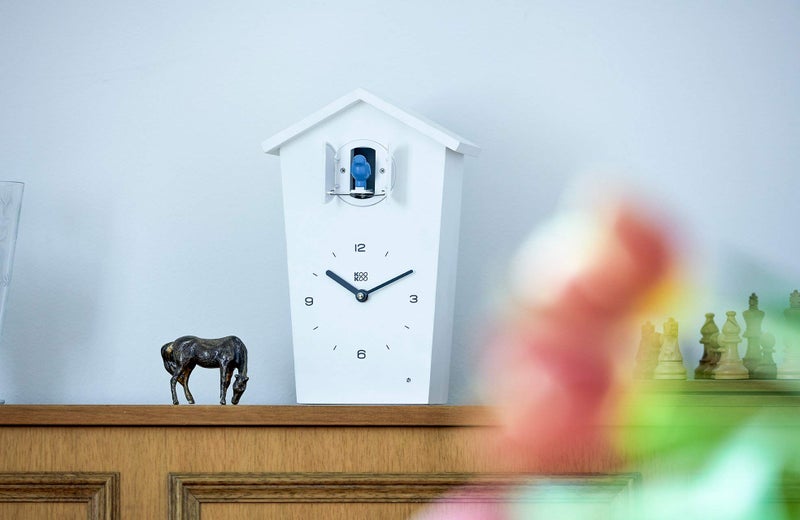 KOOKOO Birdhouse White, modern design cuckoo clock with 12 natural bird voices or cuckoo call - Image 3