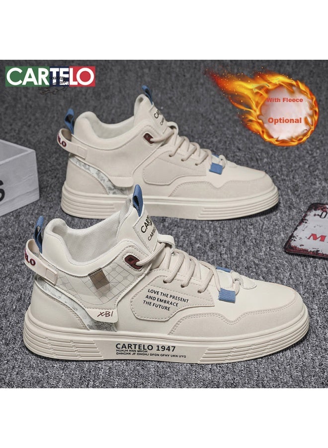 CARTELO أحذية رجالية، أحذية كاجوال صيفية، أحذية رياضية بيضاء متعددة الاستخدامات، أحذية سكيت بورد ذات نعل ناعم للرجال، كاكي، مقاس 41 - Image 1
