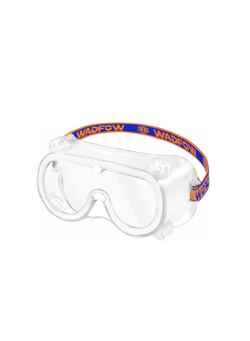 WADFOW Safety Goggles WSG2801 – Soft PVC Frame Eye Protection Glasses with Impact Resistant Clear PC Lens, Air Vents & Adjustable Elastic Headband for Construction, Lab & Woodworking - Image 1