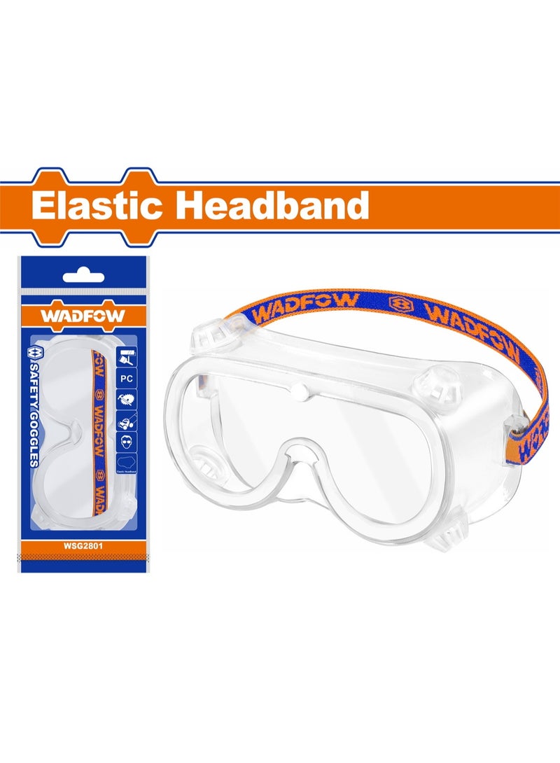 WADFOW Safety Goggles WSG2801 – Soft PVC Frame Eye Protection Glasses with Impact Resistant Clear PC Lens, Air Vents & Adjustable Elastic Headband for Construction, Lab & Woodworking - Image 2