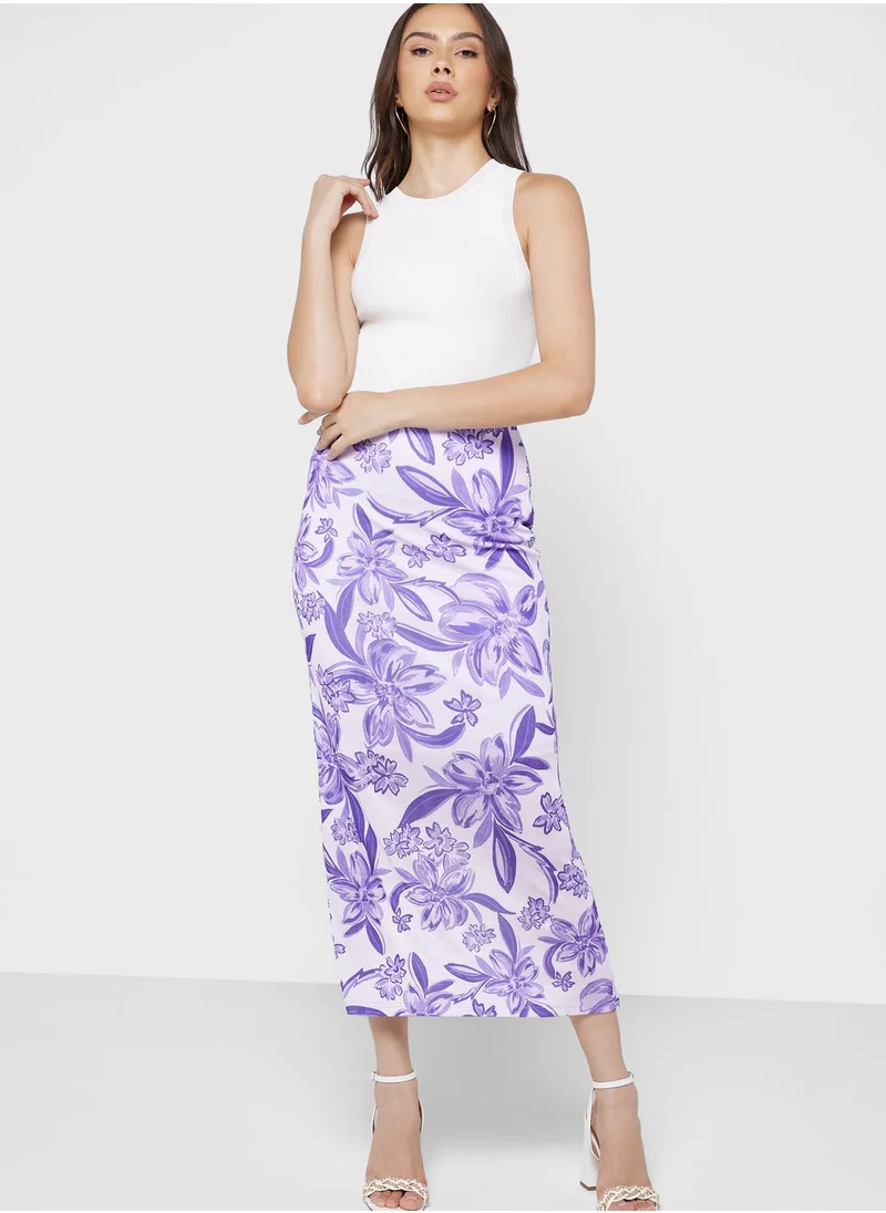 Finders Keepers Printed High Waist Skirt