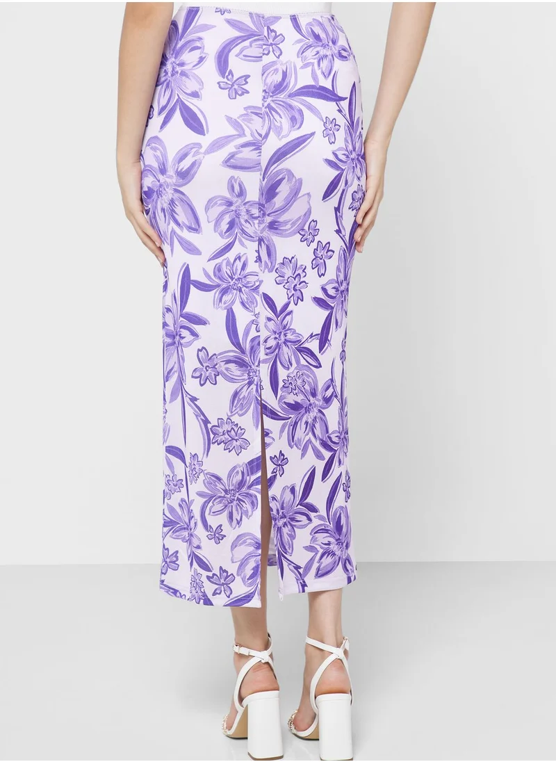 Finders Keepers Printed High Waist Skirt