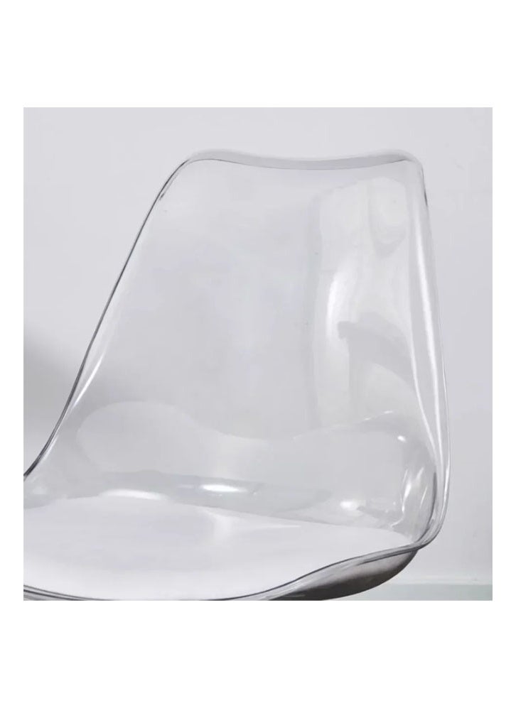keke Computer Chair Light Luxury Transparent Backrest Style + Thickened Nylon Legs - Image 5