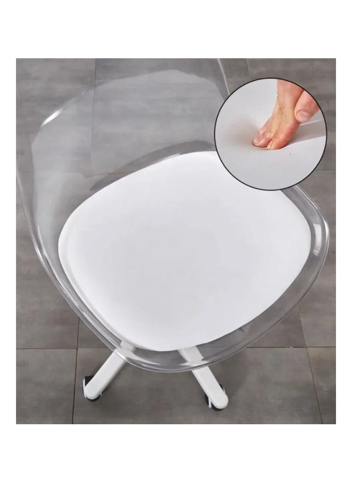 keke Computer Chair Light Luxury Transparent Backrest Style + Thickened Nylon Legs - Image 3