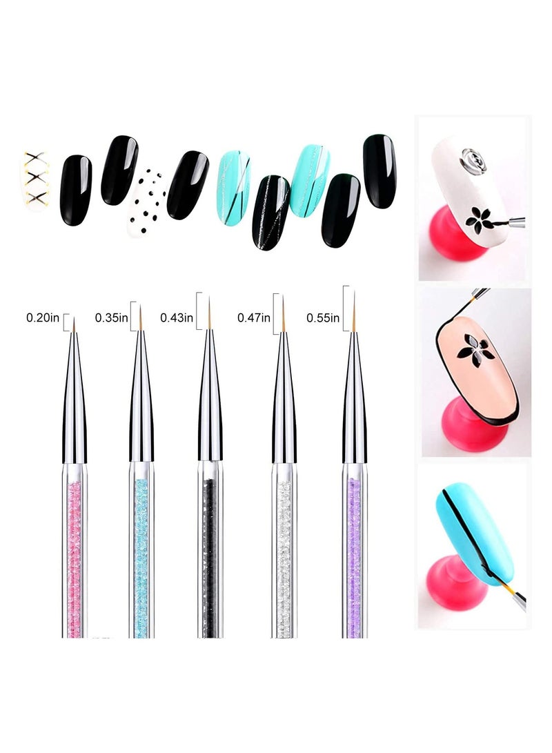 أوريتي 5 قطع من فرش رسم خطوط الأظافر - Image 3