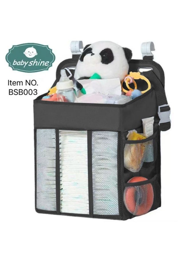 Baby Essentials Organizer Bag – Hanging Diaper Storage for Crib with Multiple Pockets - Image 1