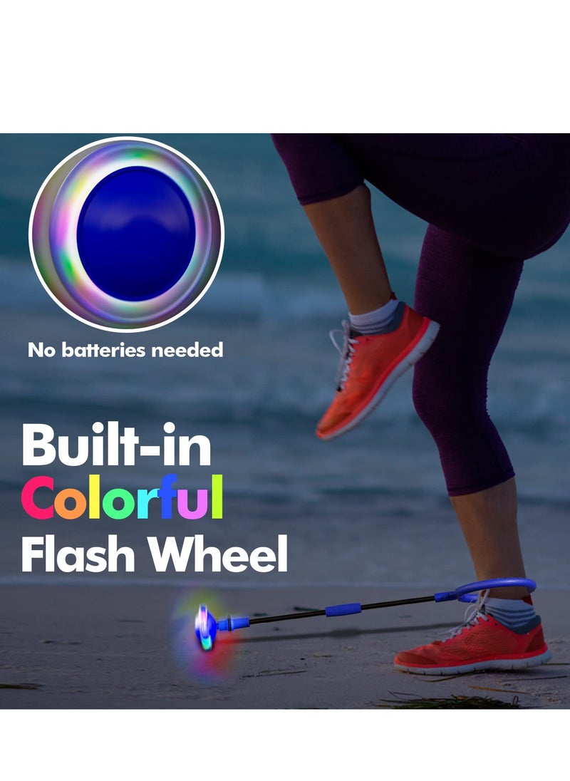 null - Skip It Ball, Foldable Skip It Ankle Skipit Toy with Backpack, Colorful Flash Skip It Toy for Fitness, Ankle Skip It Ball Jump Rope, Playground Equipment Indoor Outdoor Jumping Toys - Image 1