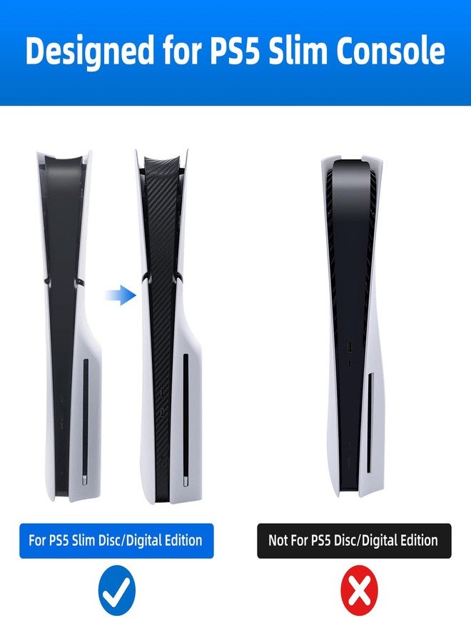 Mcbazel Skin Decal Middle Panel Protective Film Sticker for PS5 Ultra Thin Digital/Disc Console(Carbon Black) - Image 2