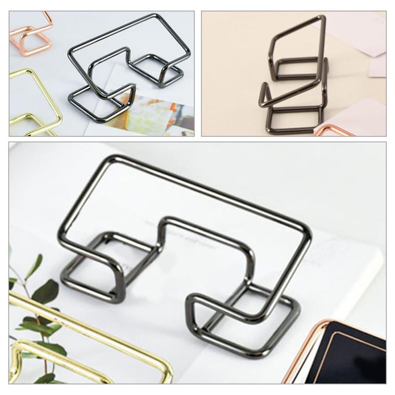 حامل بطاقات العمل المعدني لمنظم سطح المكتب حامل عرض مضغوط تصميم أنيق مساحة مكتبية احترافية موفرة للمساحة - Image 5