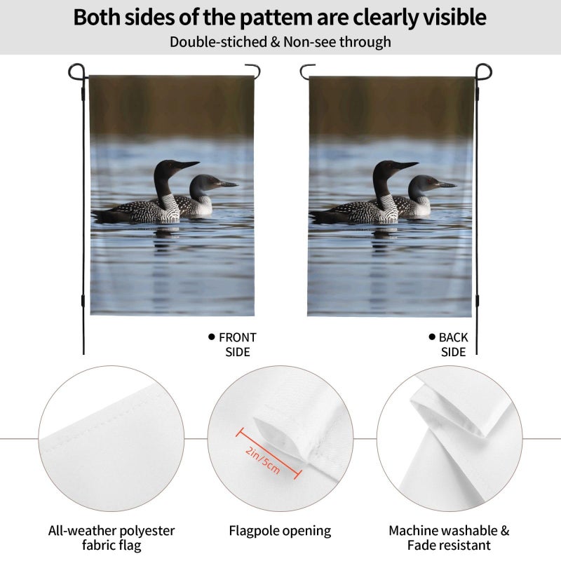 Double Sided Garden Flag Loon Birds 28x40 Inch Outdoor Yard Decor - Image 3
