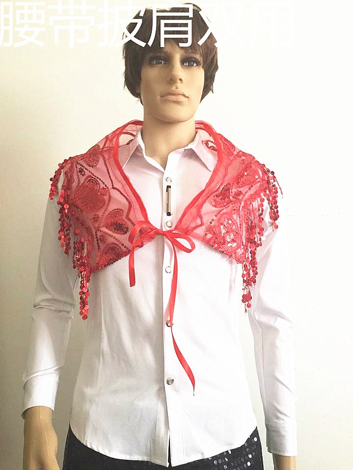 Lace-Up Stage Performance Accessories Love Embroidery Piece Waist Chain Decoration Universal For Boys And Girls With Tassel Belt Shawl - Image 4