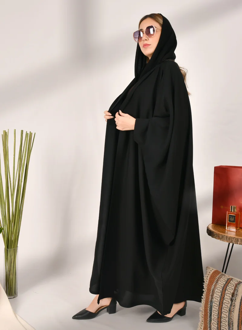 HAWRAA ABAYA Black abaya, black, cool summer fabric model