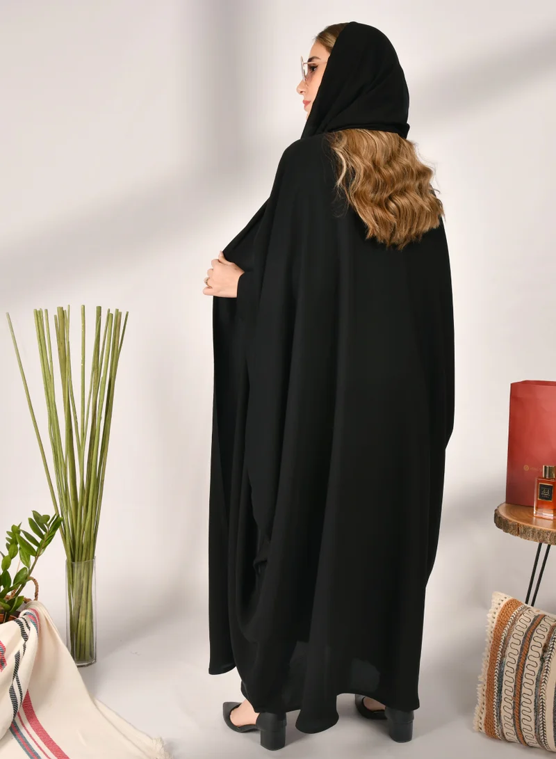 HAWRAA ABAYA Black abaya, black, cool summer fabric model
