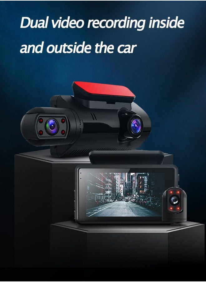 Gasin - Dual-Lens 1080P Dash Cam with 3-Inch Screen, Wi-Fi Connectivity and 170-Degree Recording for Front and Interior of the Vehicle - Image 1