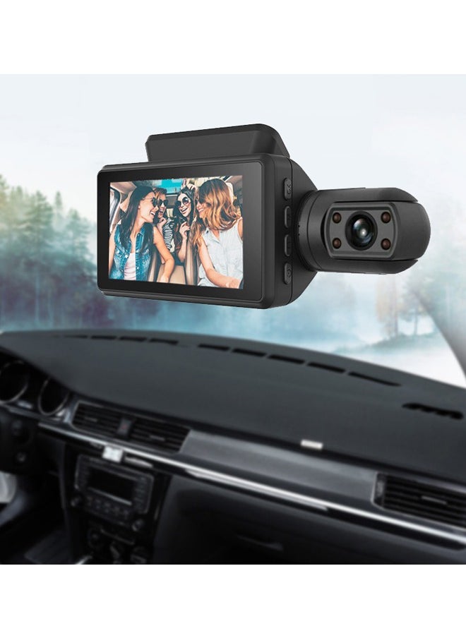 Gasin - Dual-Lens 1080P Dash Cam with 3-Inch Screen, Wi-Fi Connectivity and 170-Degree Recording for Front and Interior of the Vehicle - Image 1