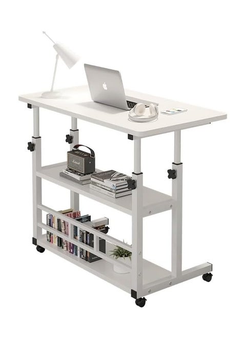Mobile Bedside Laptop Desk,Height Adjustable Sit Stand Mobile Laptop Computer Tablet,Laptop Table Desk,Computer Writing Desk Stand for Bedroom (80 * 40CM）