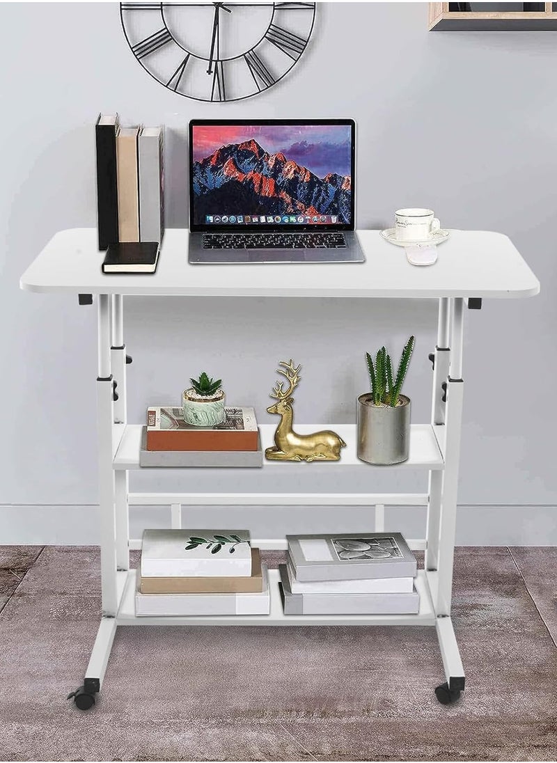 Generic - Mobile Bedside Laptop Desk,Height Adjustable Sit Stand Mobile Laptop Computer Tablet,Laptop Table Desk,Computer Writing Desk Stand for Bedroom (80 * 40CM） - Image 1