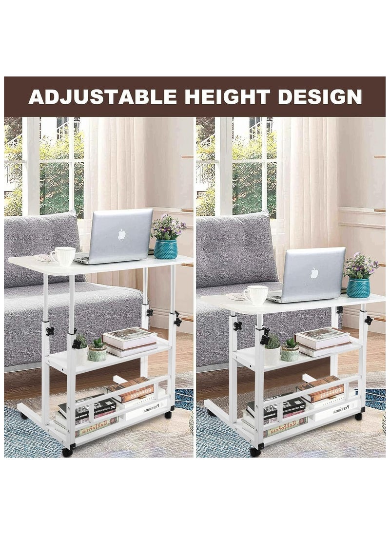 Generic - Mobile Bedside Laptop Desk,Height Adjustable Sit Stand Mobile Laptop Computer Tablet,Laptop Table Desk,Computer Writing Desk Stand for Bedroom (80 * 40CM） - Image 1