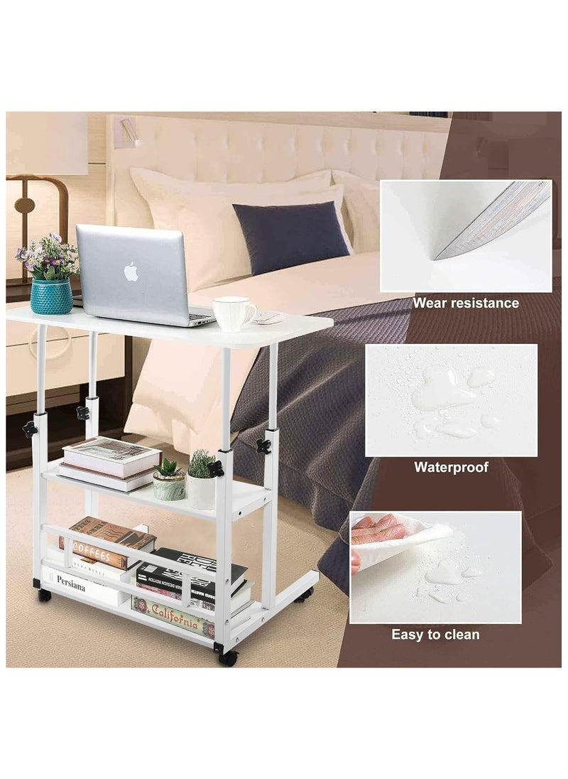 Generic - Mobile Bedside Laptop Desk,Height Adjustable Sit Stand Mobile Laptop Computer Tablet,Laptop Table Desk,Computer Writing Desk Stand for Bedroom (80 * 40CM） - Image 1