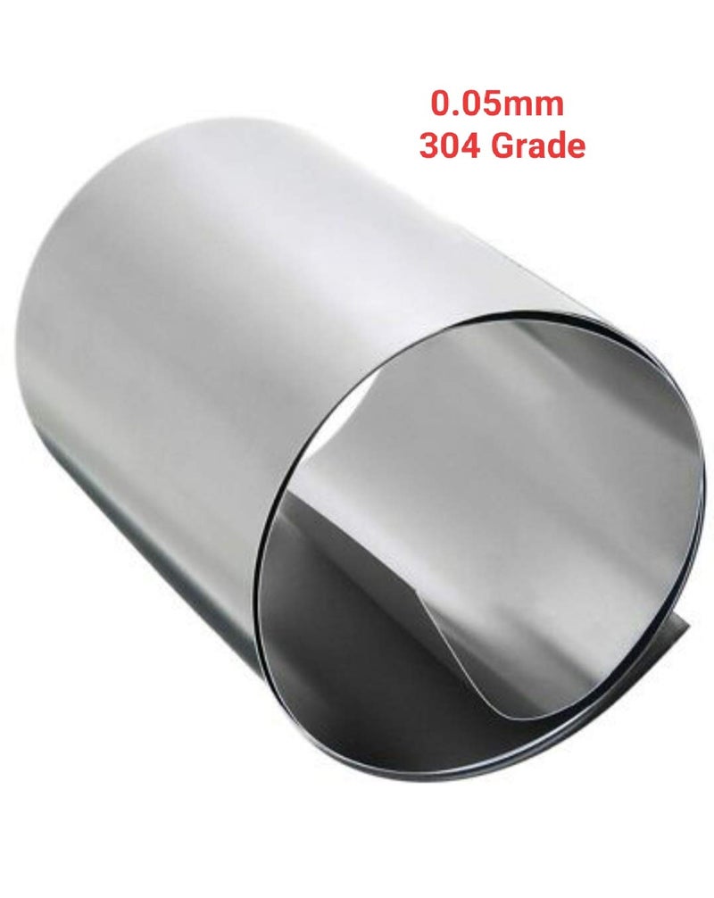 VAKOOBA Stainless Steel 304 grade 005mm Thickness100mm wide x1m Foil Sheet 48 Gauge  - Image 2