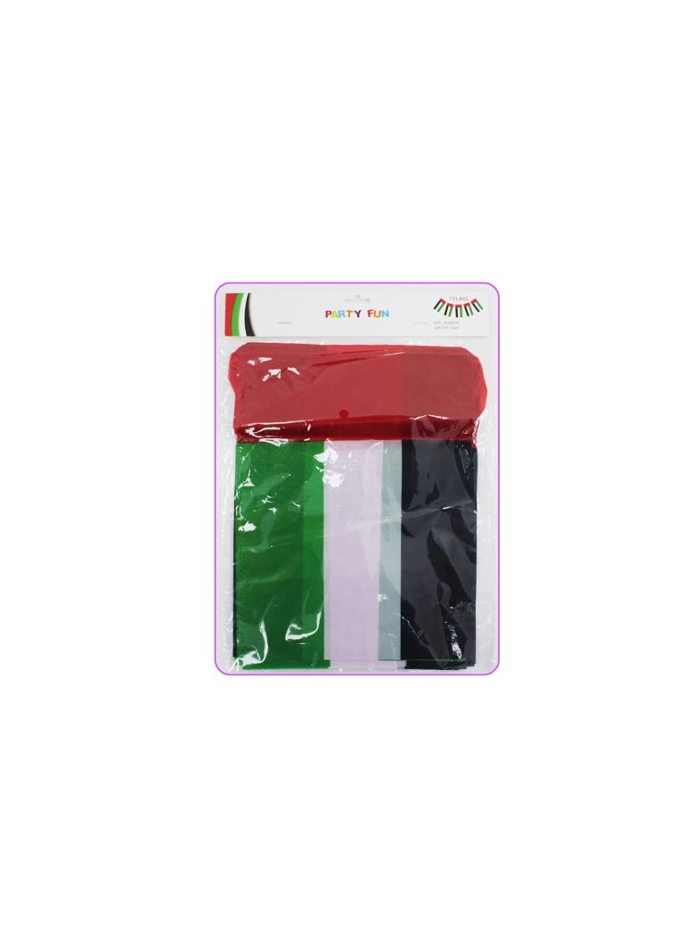 PARTY FUN - UAE Flag Banner 30x20cm Set of 7 Flags Show Your National Pride in Style - Image 1