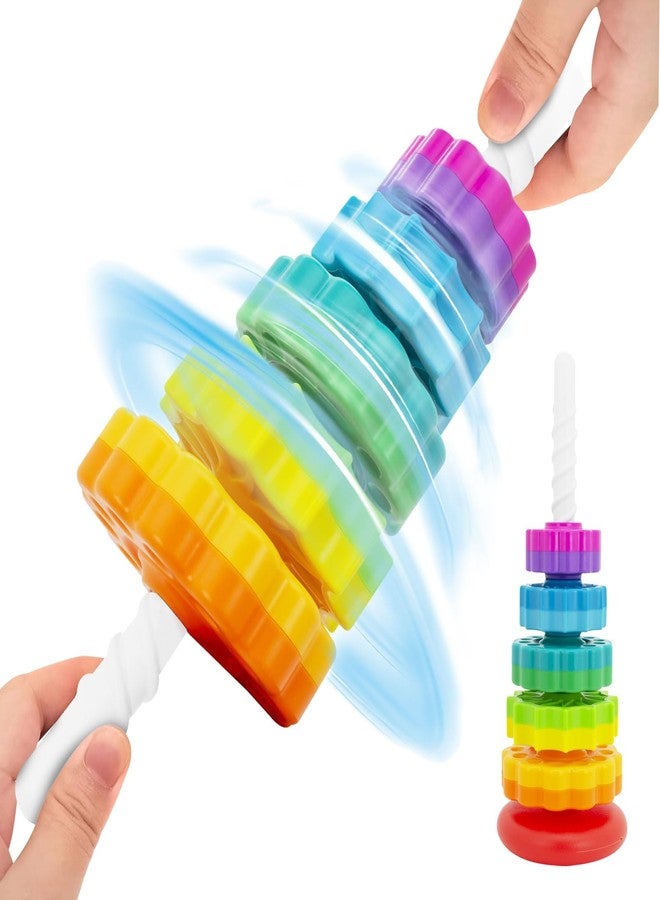 BYFWH Baby Spin Stack Toy,Premium Stacking Toy for Kids,Baby Spinning Toy,Stacking Toy for Babies and Toddlers,Educational Toddler Learning Toys,Autism Spin Stack Toys,Rainbow Spinning Wheel Toys - Image 4