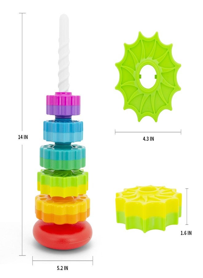 BYFWH Baby Spin Stack Toy,Premium Stacking Toy for Kids,Baby Spinning Toy,Stacking Toy for Babies and Toddlers,Educational Toddler Learning Toys,Autism Spin Stack Toys,Rainbow Spinning Wheel Toys - Image 2