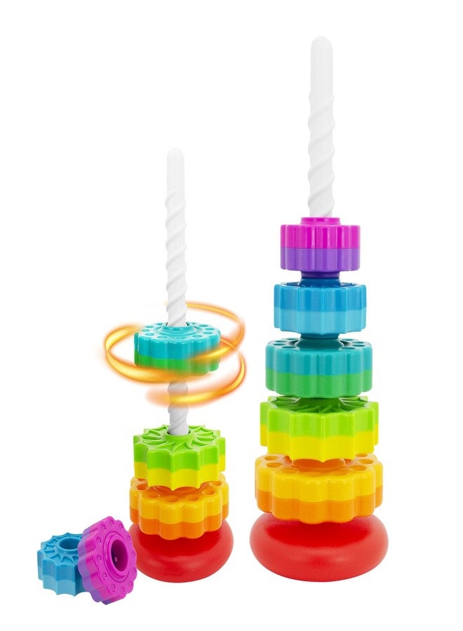 BYFWH Baby Spin Stack Toy,Premium Stacking Toy for Kids,Baby Spinning Toy,Stacking Toy for Babies and Toddlers,Educational Toddler Learning Toys,Autism Spin Stack Toys,Rainbow Spinning Wheel Toys - Image 1