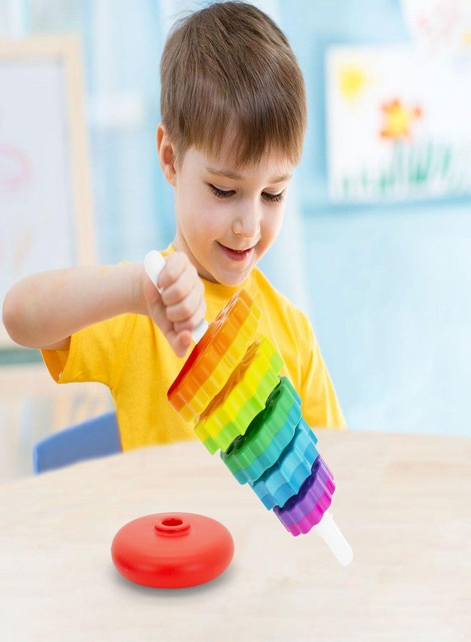 BYFWH Baby Spin Stack Toy,Premium Stacking Toy for Kids,Baby Spinning Toy,Stacking Toy for Babies and Toddlers,Educational Toddler Learning Toys,Autism Spin Stack Toys,Rainbow Spinning Wheel Toys - Image 3
