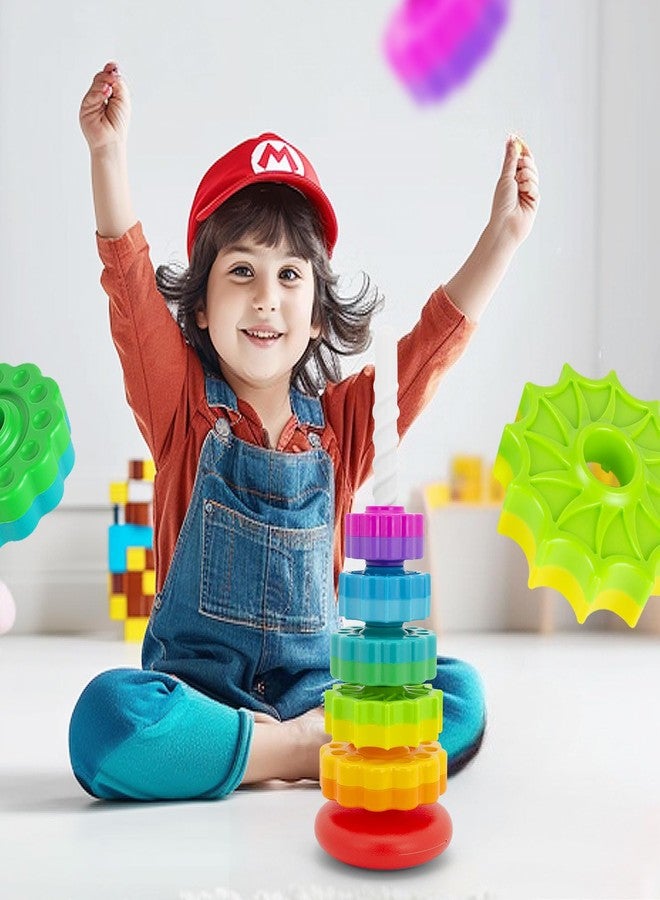 BYFWH Baby Spin Stack Toy,Premium Stacking Toy for Kids,Baby Spinning Toy,Stacking Toy for Babies and Toddlers,Educational Toddler Learning Toys,Autism Spin Stack Toys,Rainbow Spinning Wheel Toys - Image 5