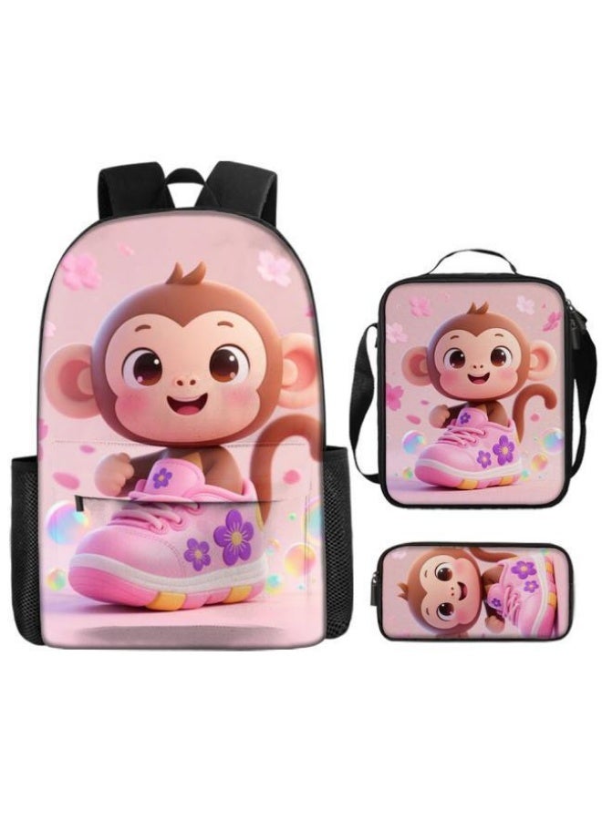 واضح من النار الضربة قادمة! حقيبة كرتونية ممتعة من ثلاث قطع، الموضة المفضلة الجديدة للطلاب والمراهقين (متوفرة للطلاب والأطفال والأصدقاء في النزهايات وتسلق الجبال والتعليم وما إلى ذلك) - 93 - Image 2