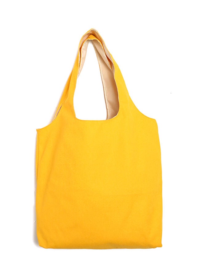 NIBEMINENT Stitch Detail Canvas Shopper/Tote Yellow - Image 1