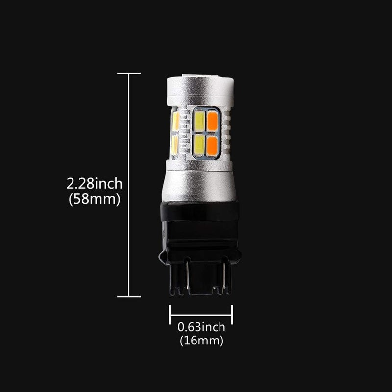 Grandview Super Bright 3157 Amber/White Switchback Turn Signal LED Light Bulbs 12V LED Replacement Light 3457 3155 4057 4057 3047 3057-2pcs - Image 2