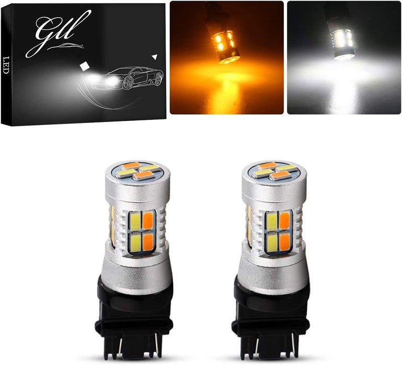 Grandview Super Bright 3157 Amber/White Switchback Turn Signal LED Light Bulbs 12V LED Replacement Light 3457 3155 4057 4057 3047 3057-2pcs - Image 1