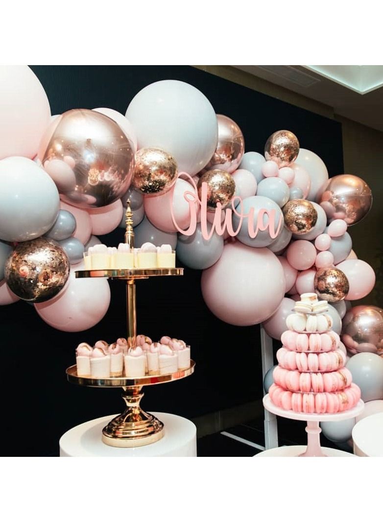 DUNISO 170pcs Multicolor Balloon Garland Arch Kit Metallic Pink and Grey Pastel Latex Balloons Set For Baby Wedding Birthday Party Background Decorations - Image 4
