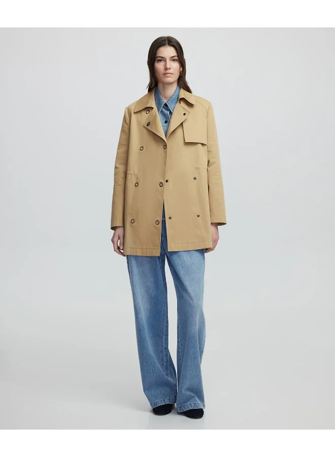 إبيكيول Double-Breasted Trench Coat With Belt