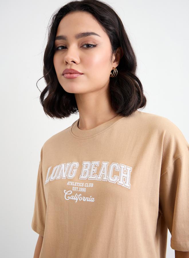 Styli Embroidered Slogan Oversized T-Shirt - Image 3