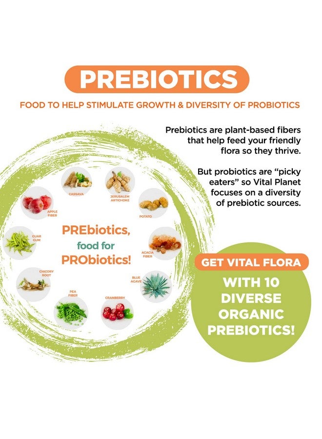 Vital Planet - Vital Flora Advanced Probiotic 100 Billion CFU, 100 Diverse Strains, 10 Organic Prebiotics, Immune Support, Digestive Health Shelf Stable Probiotics for Women and Men 30 Capsules - Image 5
