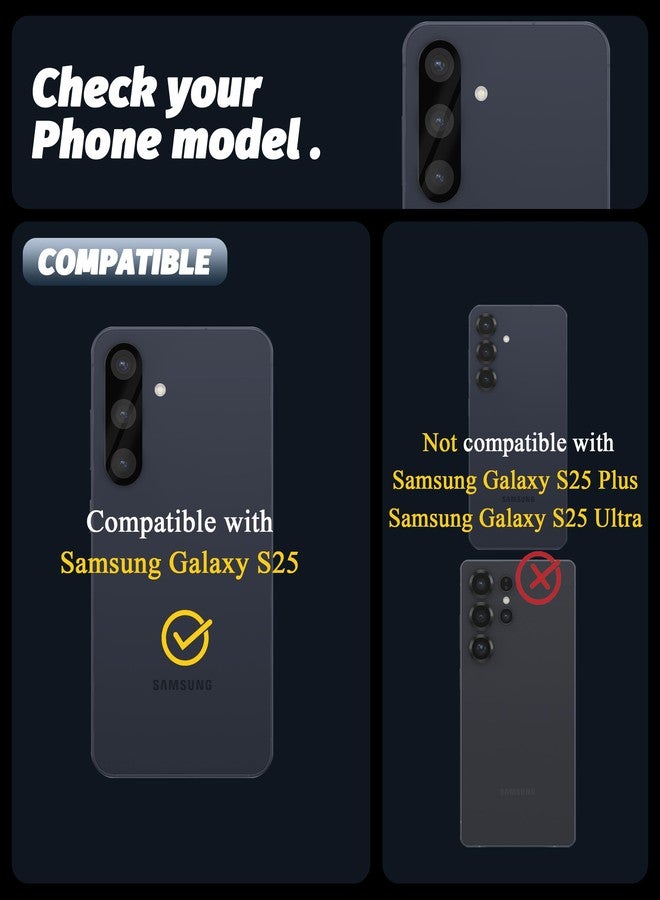 Orzero (3 Pack) Camera Lens Protector Compatible for Samsung Galaxy S25, Protector de Cámera Tempered Glass 9H Precise Camera Cutouts Anti-Scratch Does Not Affect Night Shots and Flash - Image 2