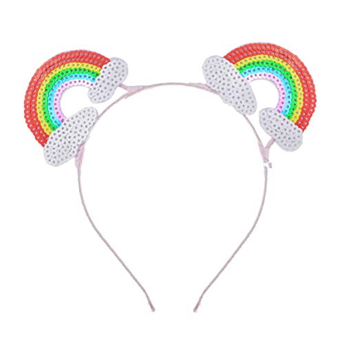 A Miaow Fashion Halloween Honey Bee Rainbow Tiara MM Bow HairBand Women Adults Birthday Party Festival Glitter Mouse Ears Costume Headband (Rainbow) - Image 5