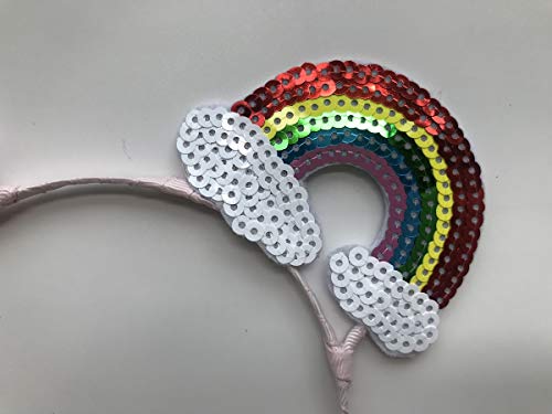 A Miaow Fashion Halloween Honey Bee Rainbow Tiara MM Bow HairBand Women Adults Birthday Party Festival Glitter Mouse Ears Costume Headband (Rainbow) - Image 4